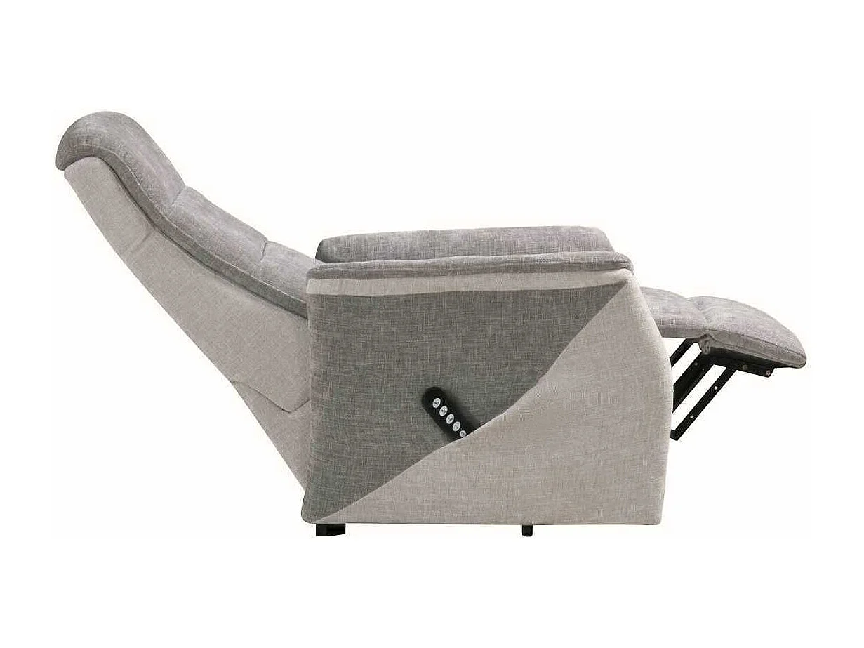 Fauteuil relax électrique releveur bi-moteur tissu maillé bicolore gris spécial petite taille - KLEIN