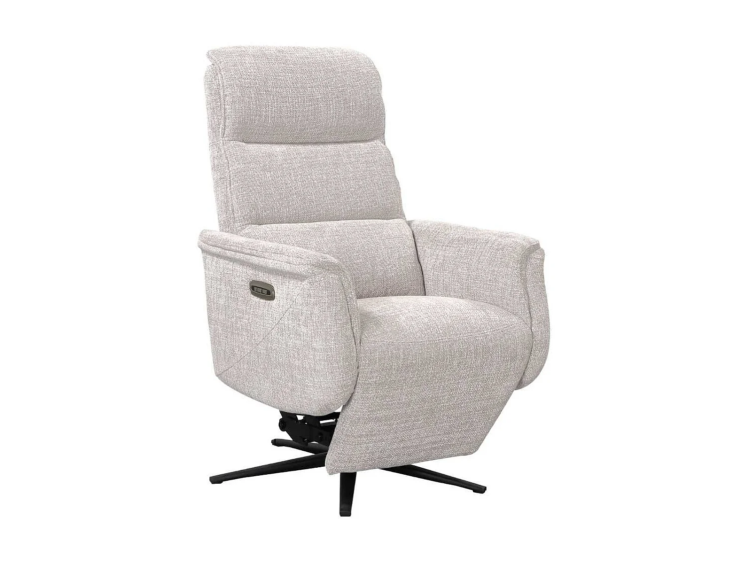 Fauteuil relax électrique releveur pivotant bi-moteur tissu croisé beige clair - WILLY