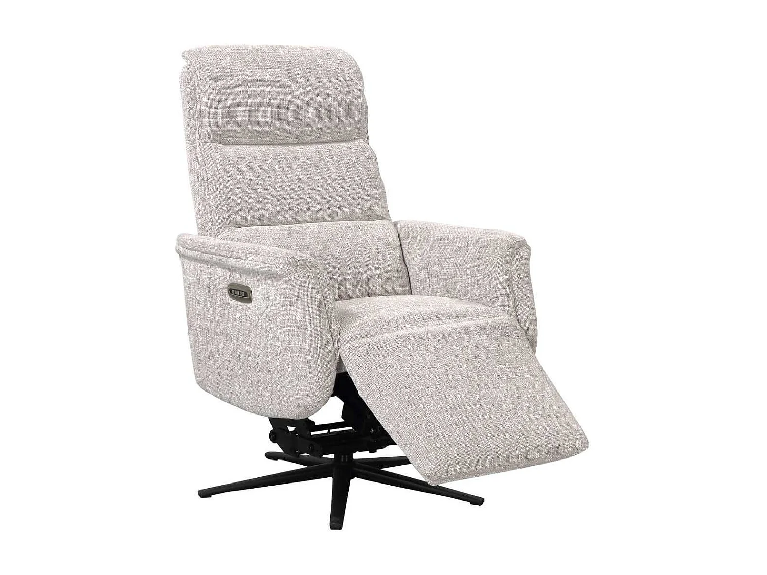Fauteuil relax électrique releveur pivotant bi-moteur tissu croisé beige clair - WILLY