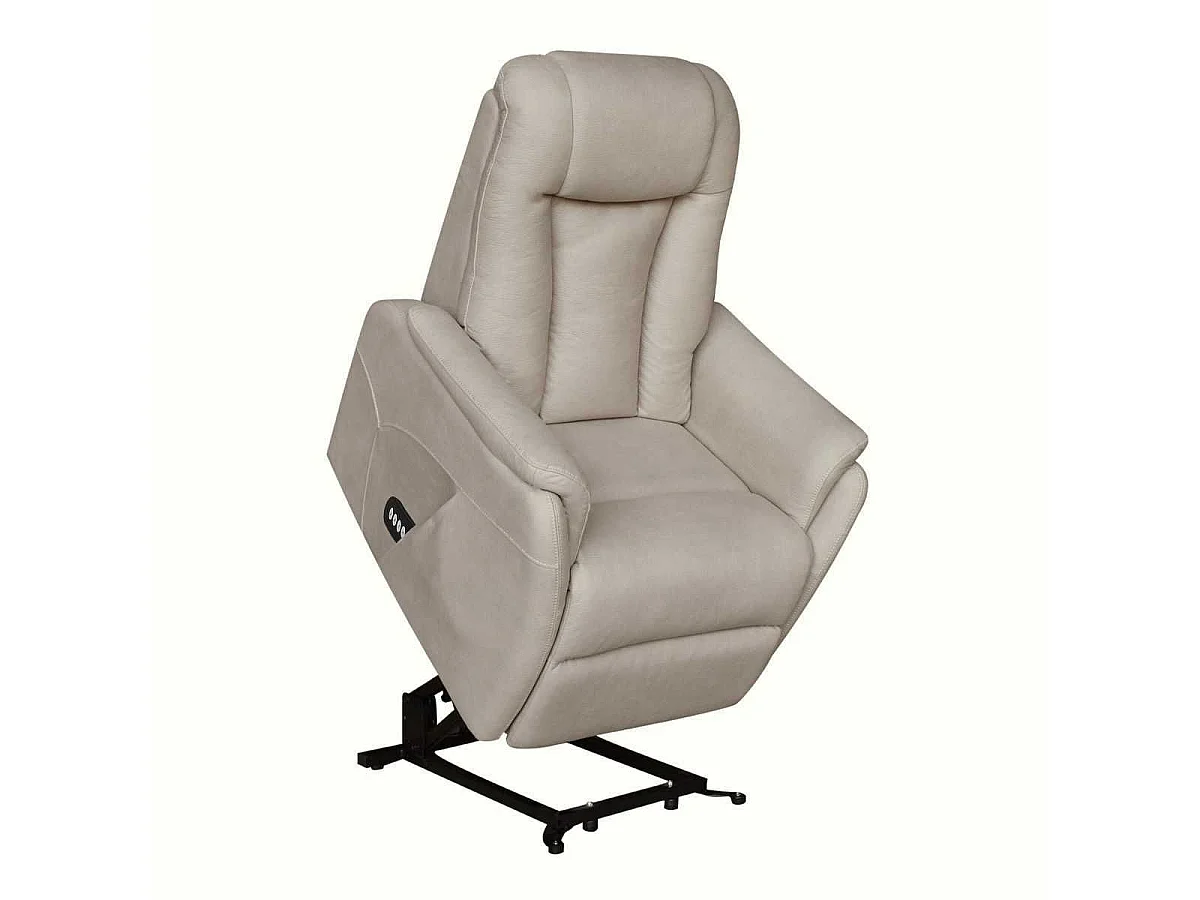 Fauteuil relax électrique releveur bi-moteur tissu micro peau mastic - NEDIA