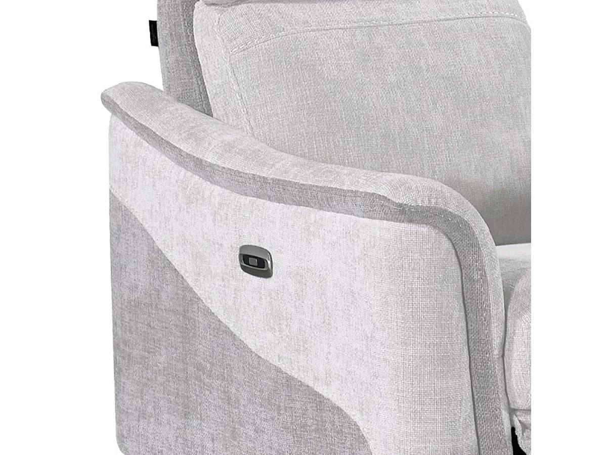 Fauteuil relax électrique tissu maillé ultra doux bicolore gris - SOLLYS