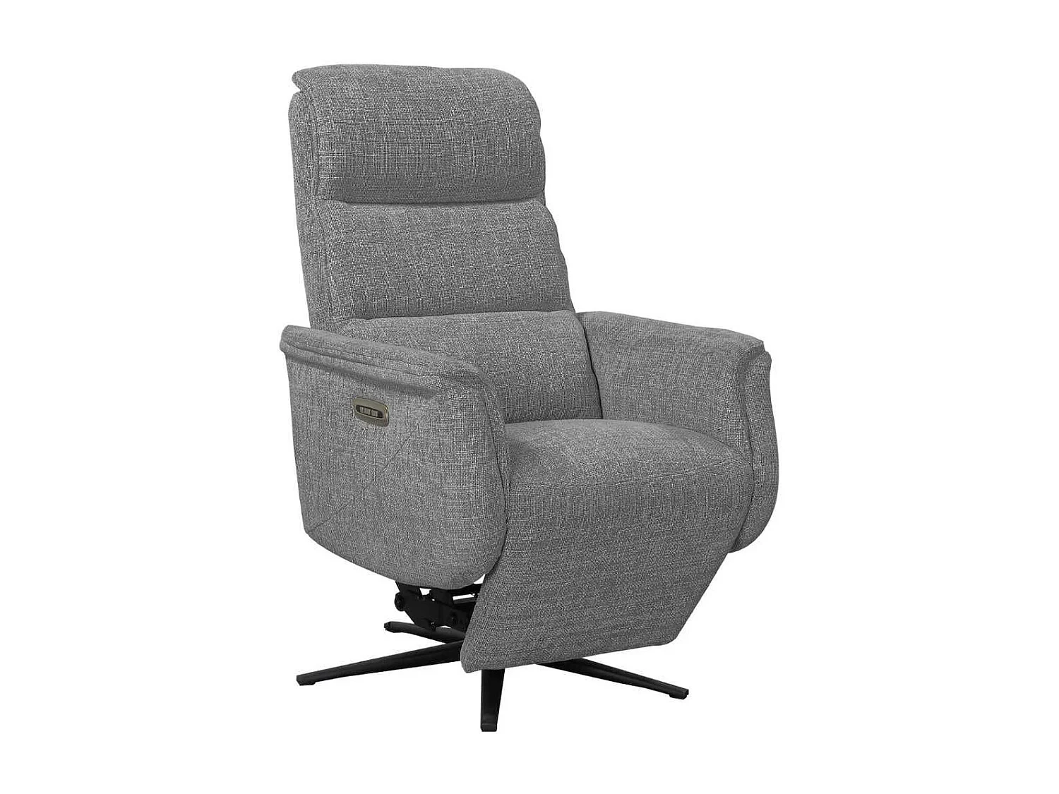 Fauteuil relax électrique releveur pivotant bi-moteur tissu croisé gris graphite - WILLY