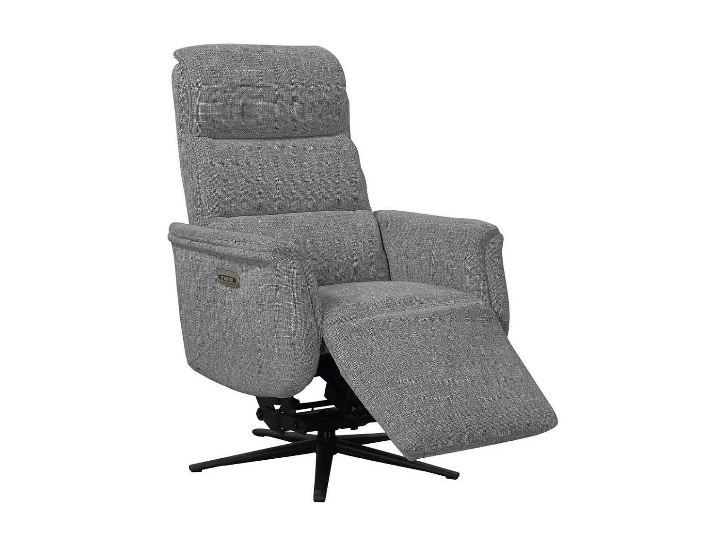 Fauteuil relax électrique releveur pivotant bi-moteur tissu croisé gris graphite - WILLY