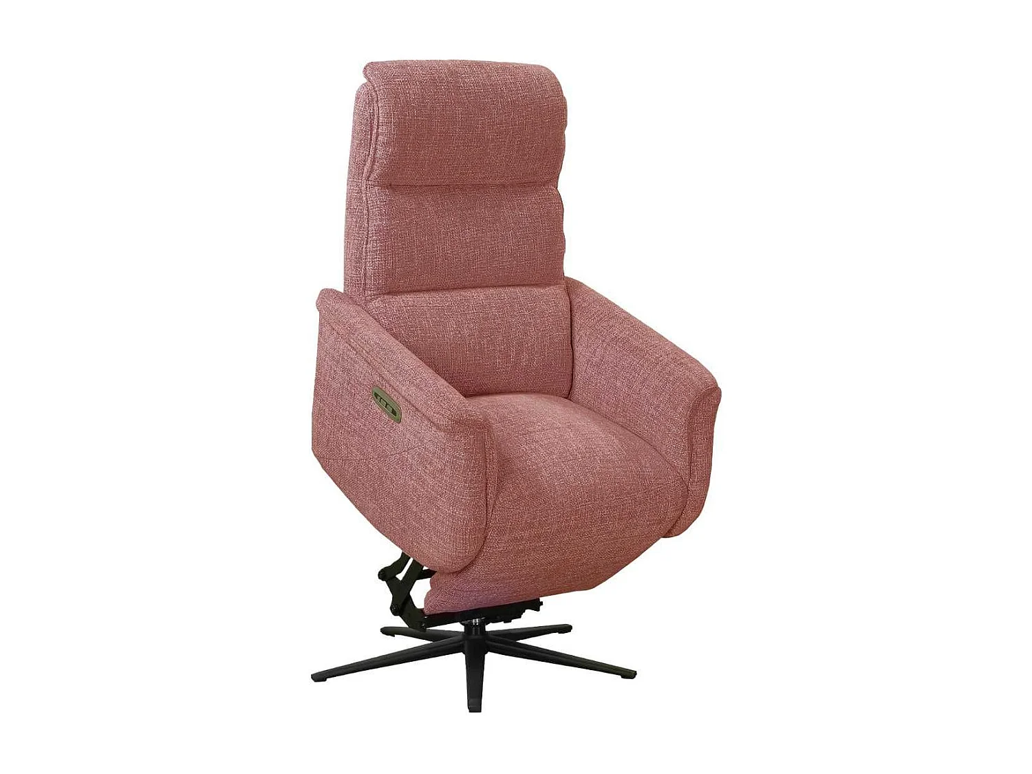 Fauteuil relax électrique releveur pivotant bi-moteur tissu croisé rouge brique - WILLY