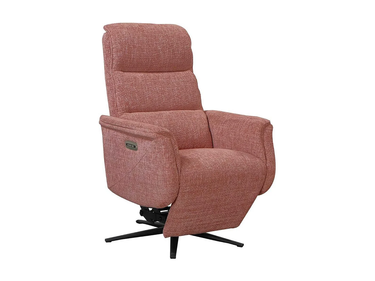Fauteuil relax électrique releveur pivotant bi-moteur tissu croisé rouge brique - WILLY