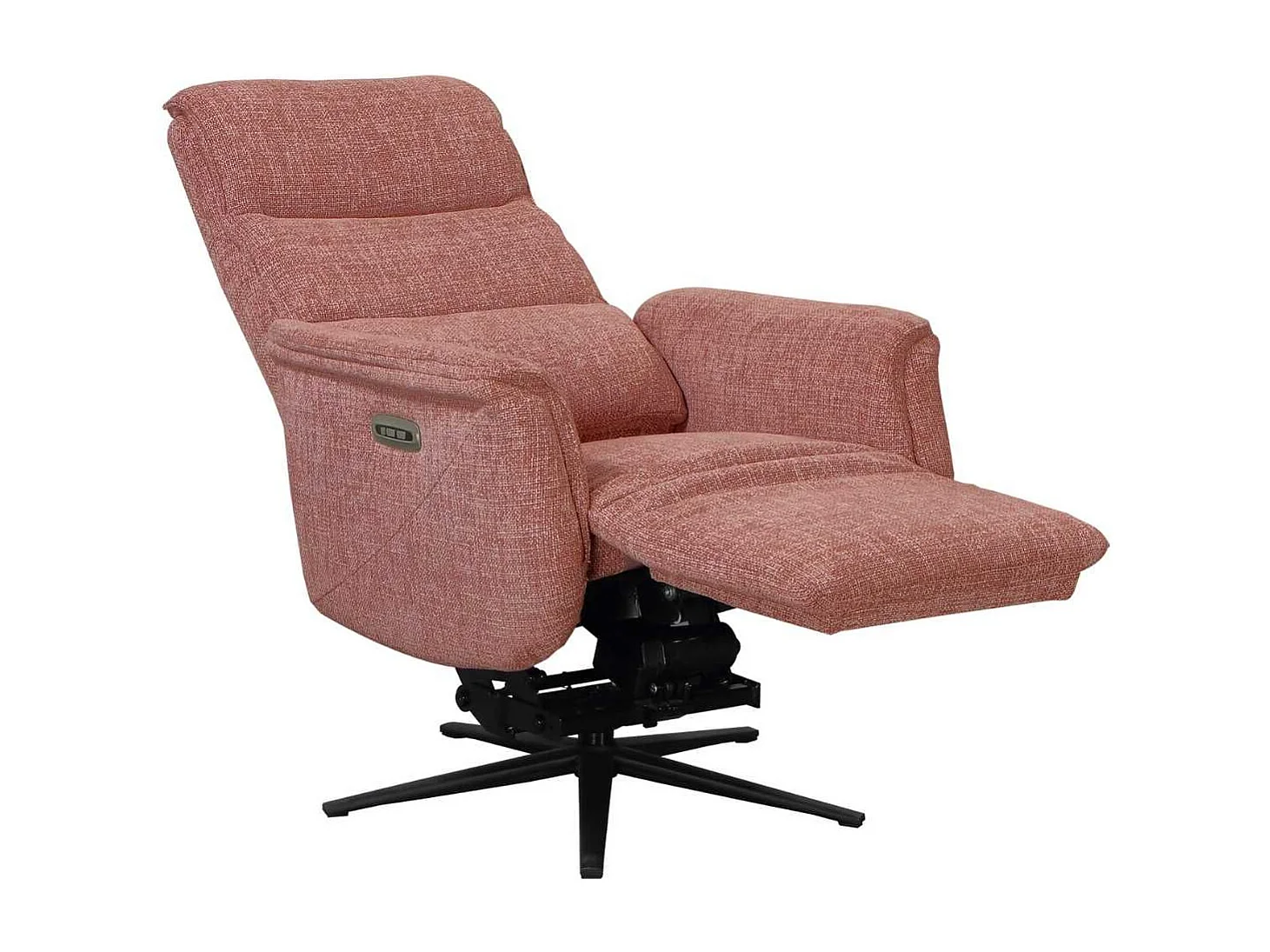 Fauteuil relax électrique releveur pivotant bi-moteur tissu croisé rouge brique - WILLY