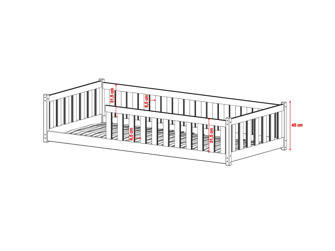 Lit enfant Moti 140X200 Cachemire Livré avec sommiers