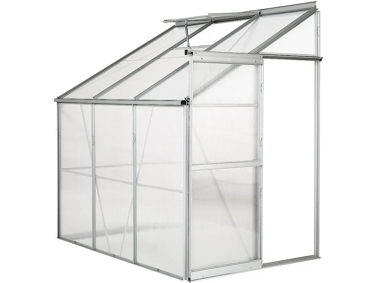 Serre jardin adossée en polycarbonate "Aneth" 190 x 125 x 195 cm - 2,37 m²