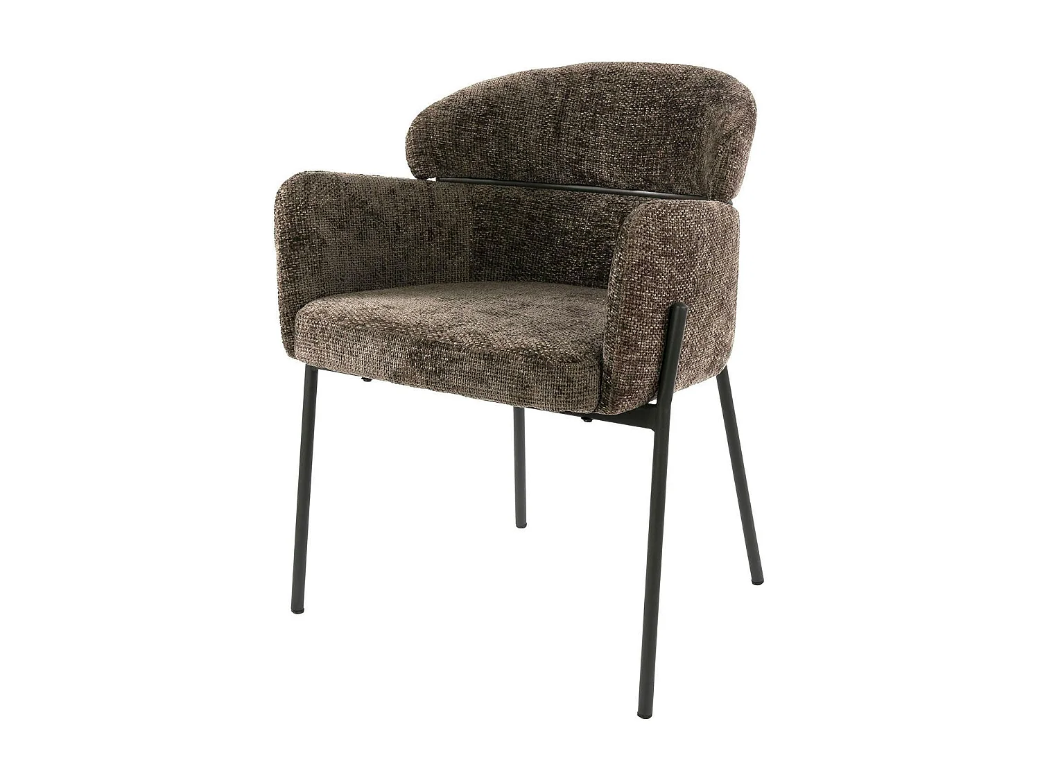 Fauteuil de table taupe dossier rond (lot de 2) GALWAY