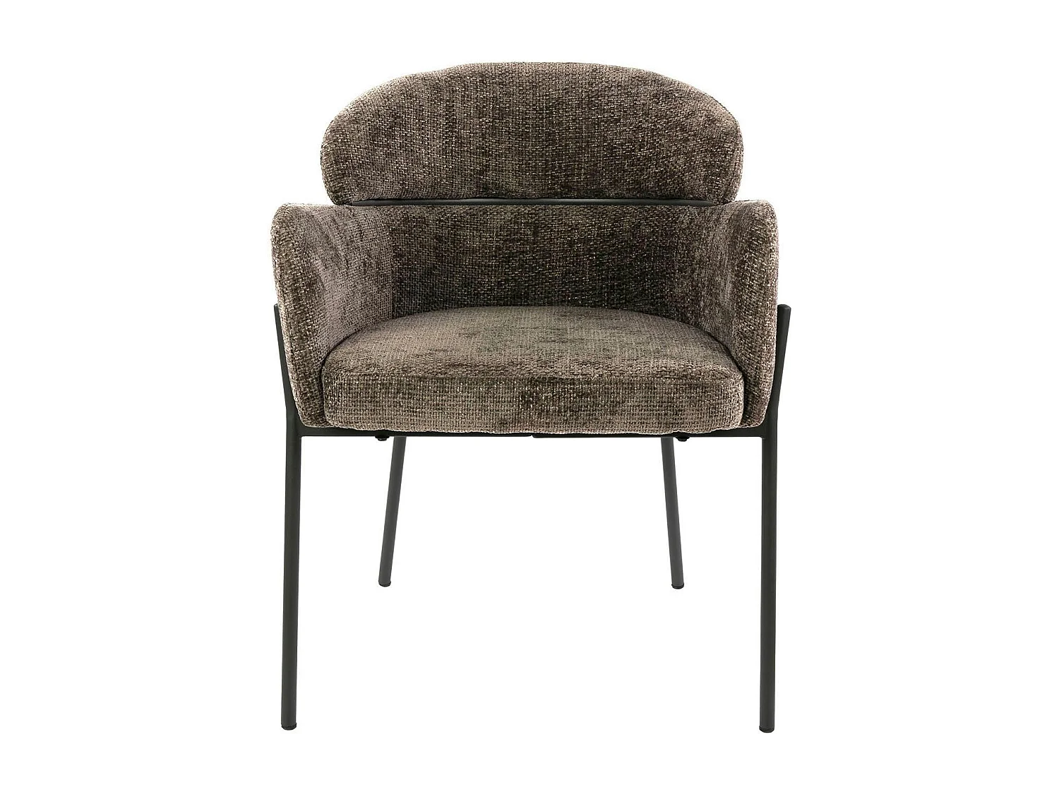 Fauteuil de table taupe dossier rond (lot de 2) GALWAY
