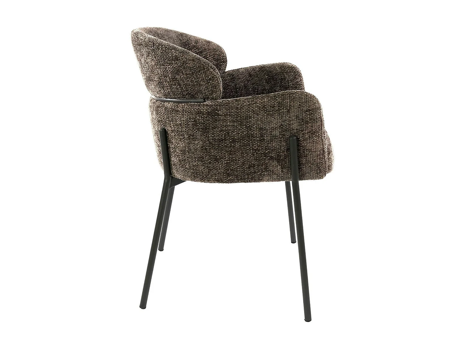 Fauteuil de table taupe dossier rond (lot de 2) GALWAY