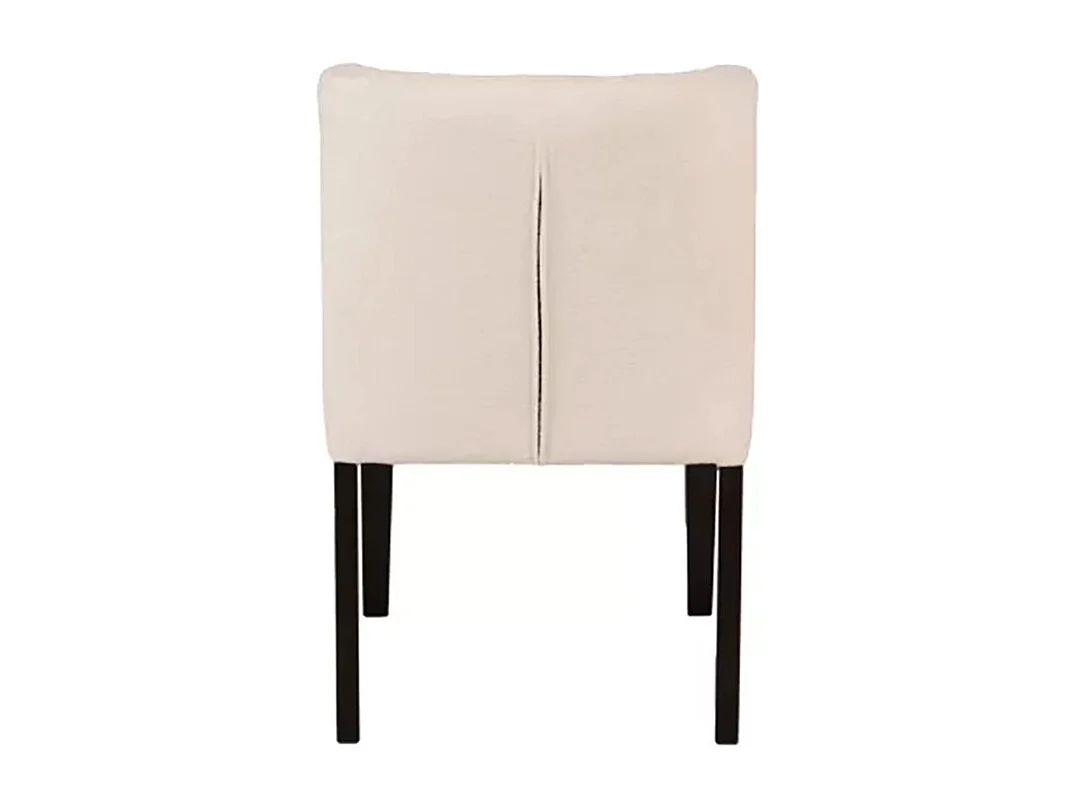 Chaise tissu chenille ivoire pieds bois noir