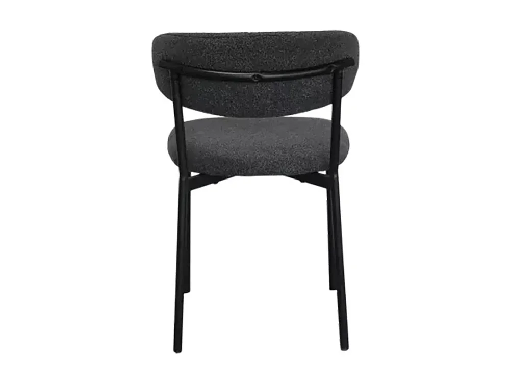 Chaise bouclette anthracite structure métal noir