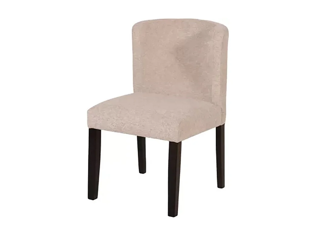 Chaise tissu chenille sable pieds bois noir