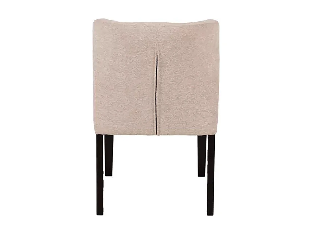 Chaise tissu chenille sable pieds bois noir