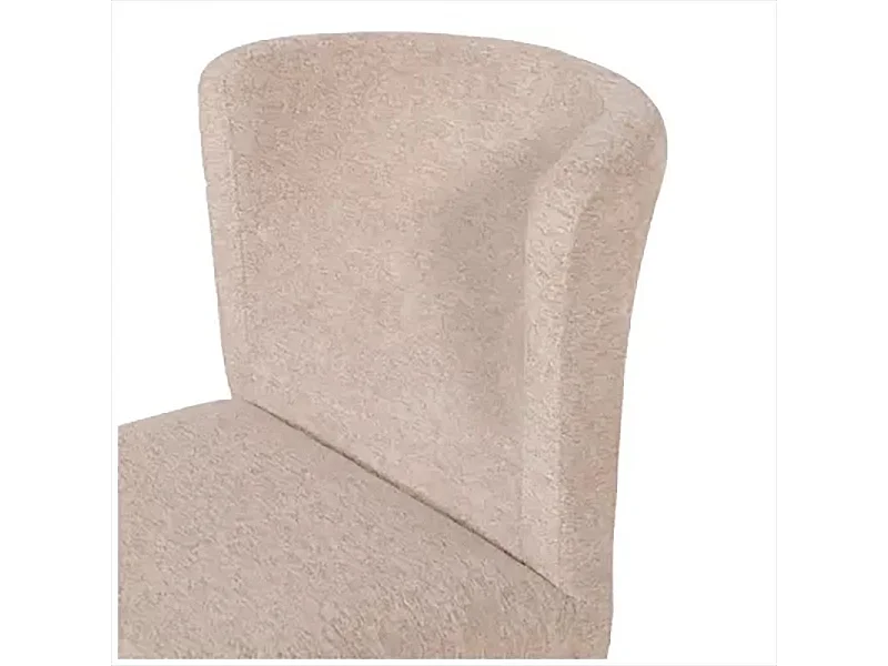 Chaise tissu chenille sable pieds bois noir