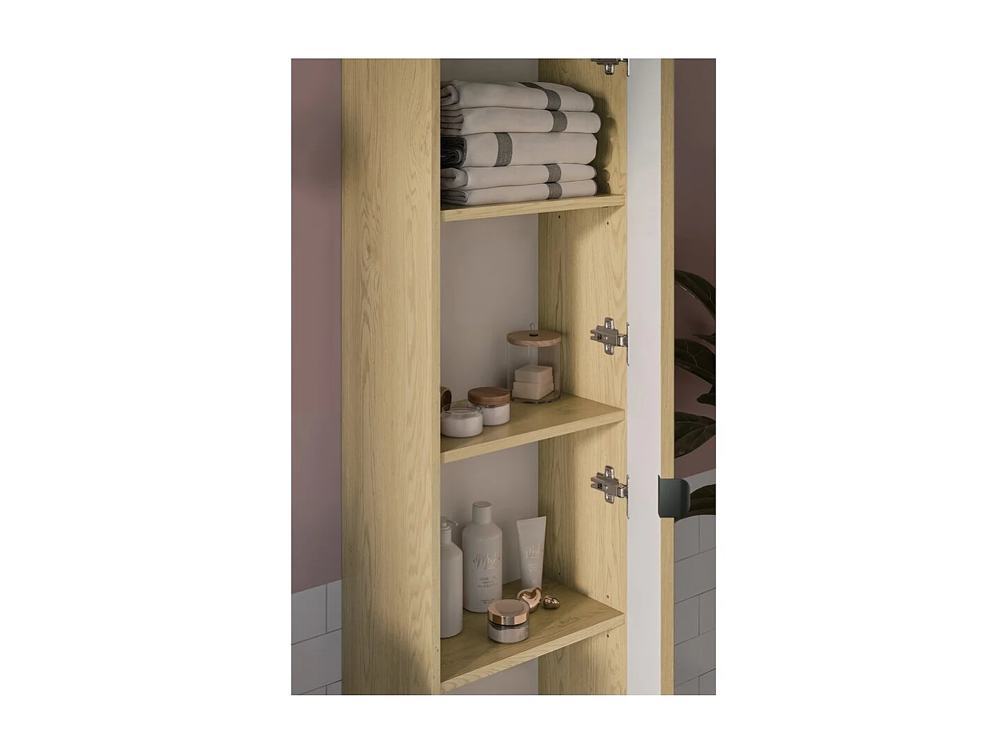 Ensemble de salle de bain KORI : meuble sous vasque 120cm + vasque à encastrer + colonne de rangement