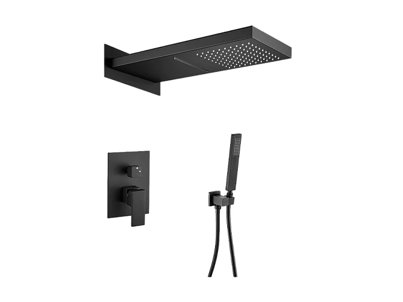 Ensemble de douche encastré monocommande NIAGARA noir