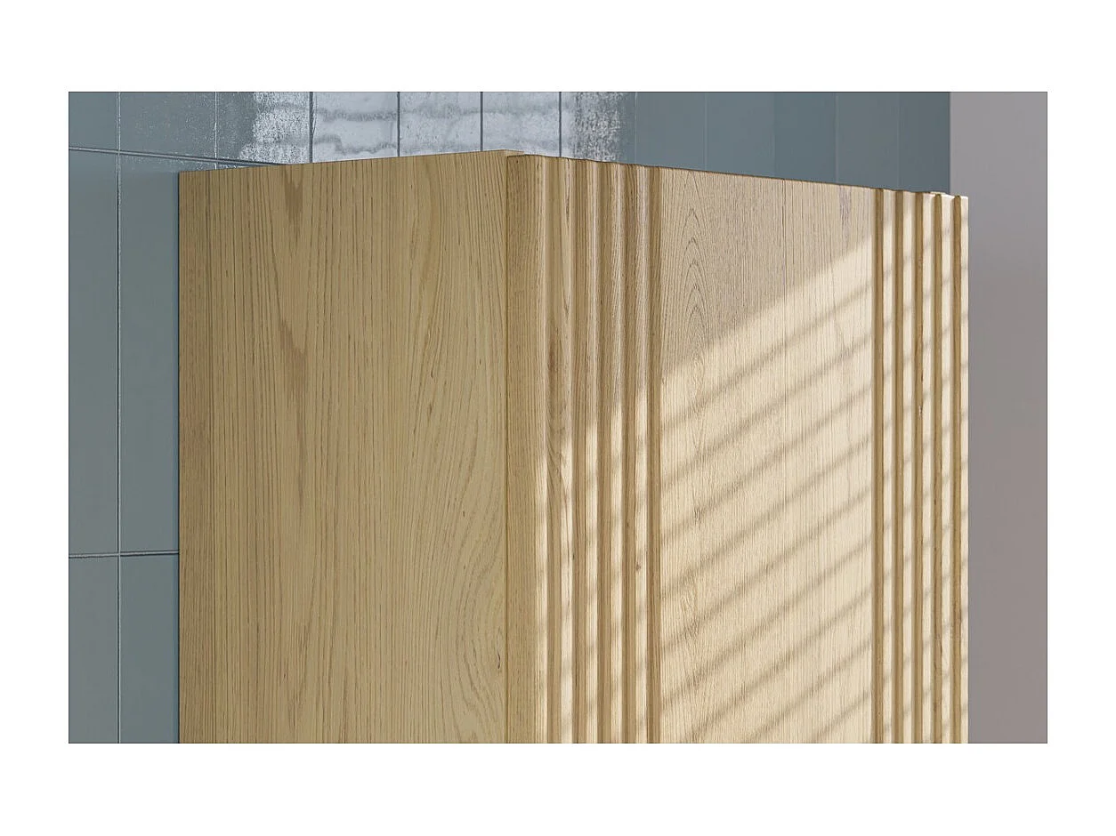 Ensemble de salle de bain KORI : meuble sous vasque 100cm + plan pour vasque + vasque à poser + colonne de rangement