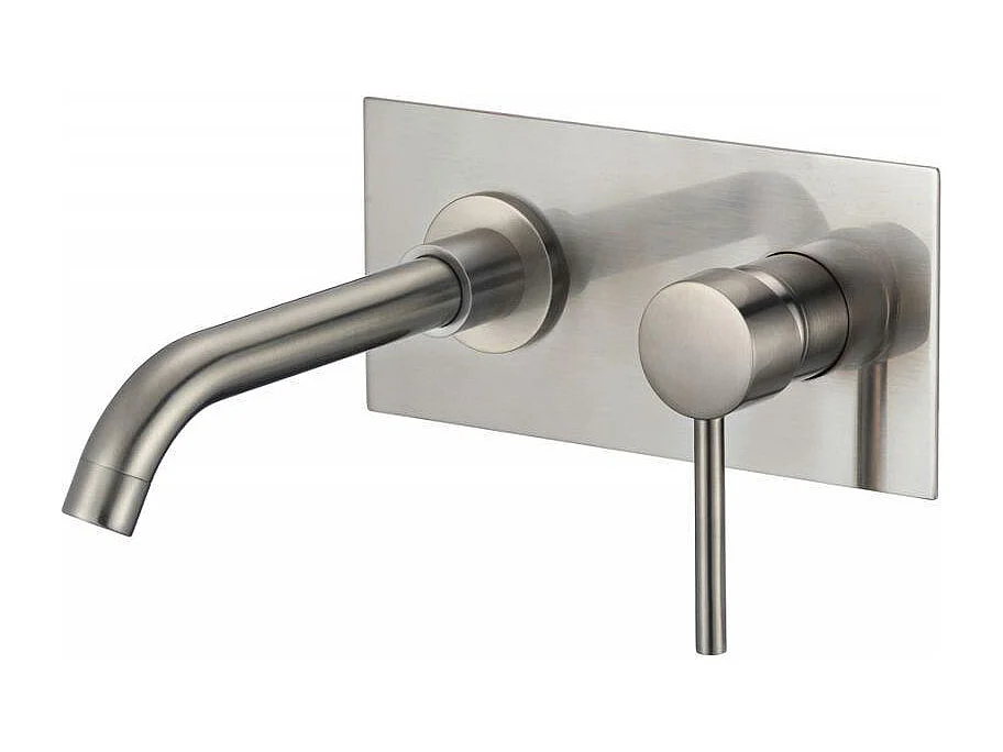 Grifo lavabo empotrado monomando CARLOW acero cepillado