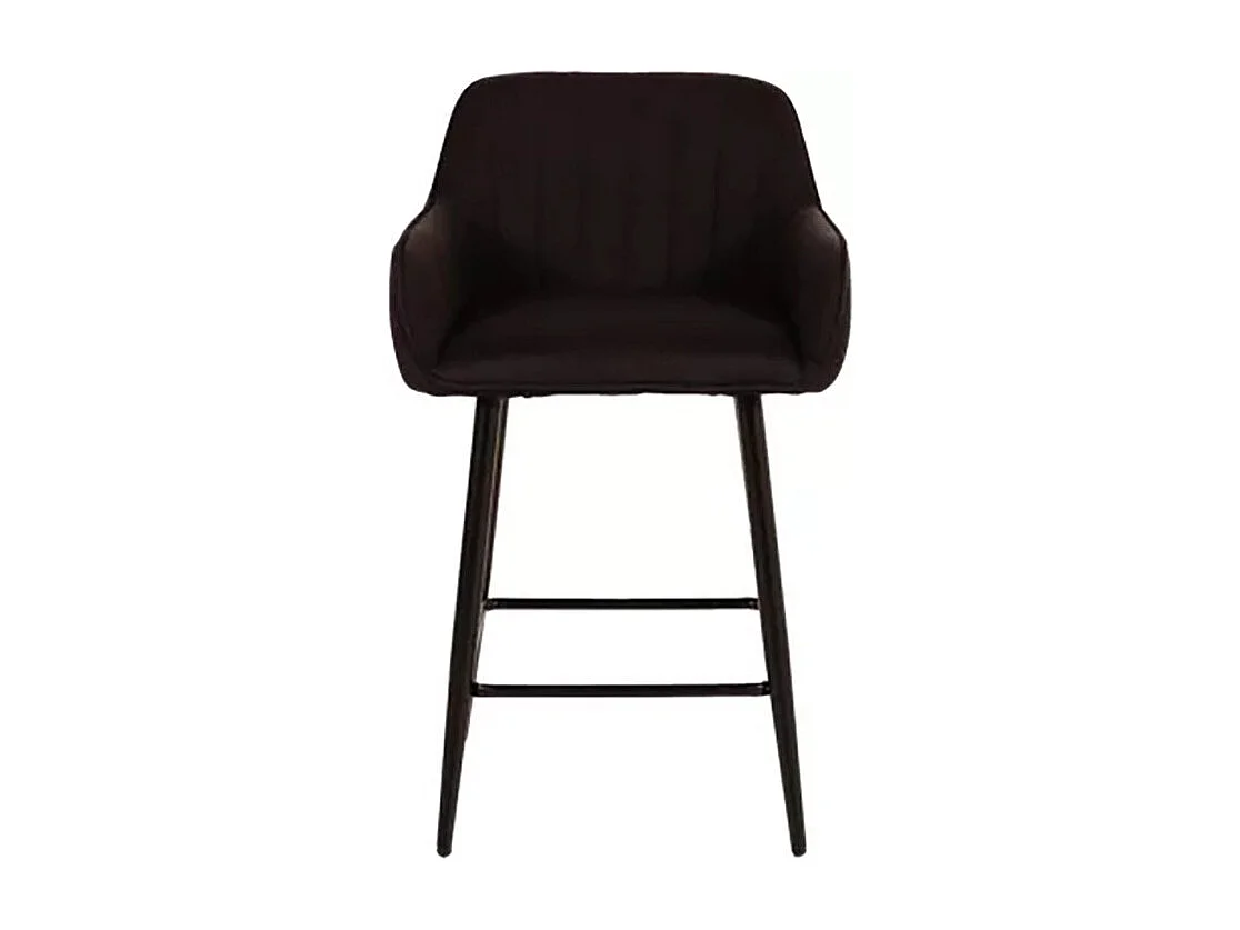 Tabouret de bar avec accoudoirs tissu noir