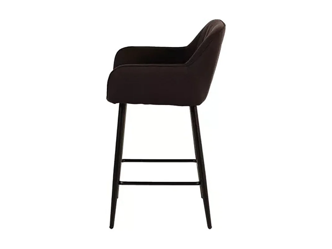 Tabouret de bar avec accoudoirs tissu noir