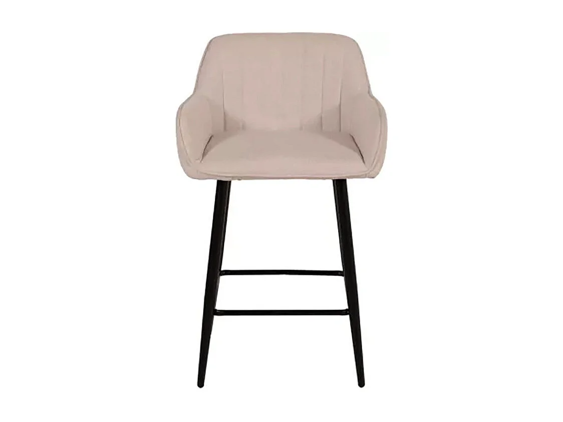 Tabouret de bar avec accoudoirs tissu beige