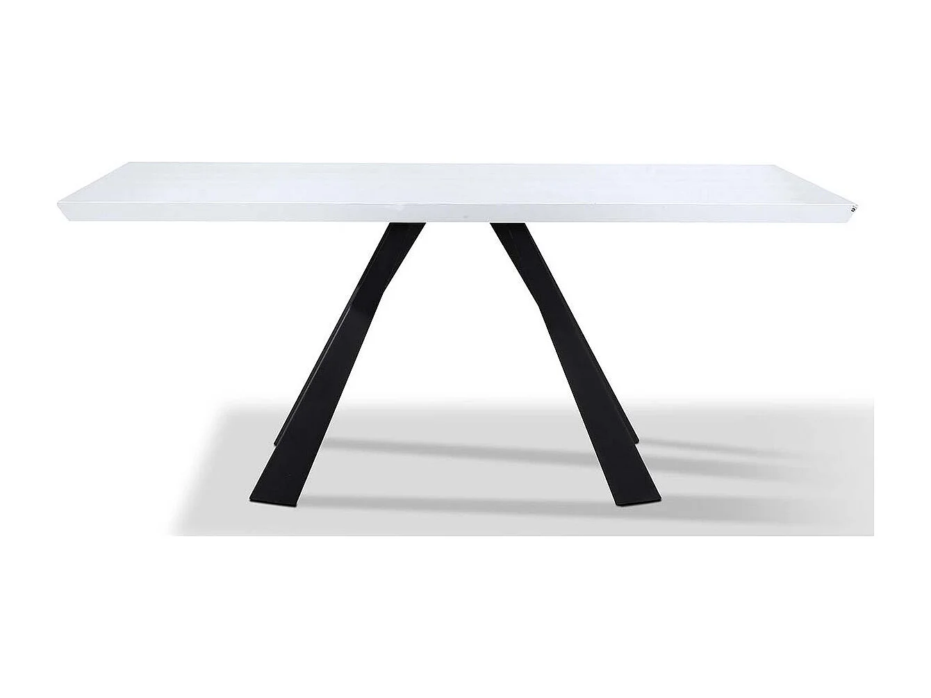 Table à manger laqué ASTER - Blanc - Gris