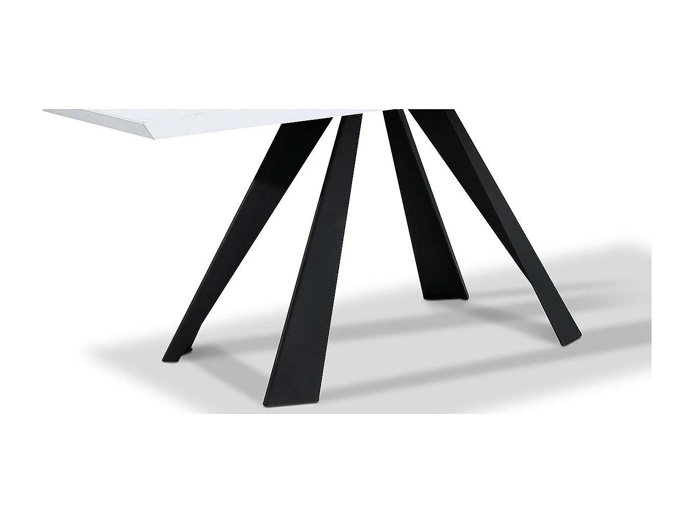 Table à manger laqué ASTER - Blanc - Gris