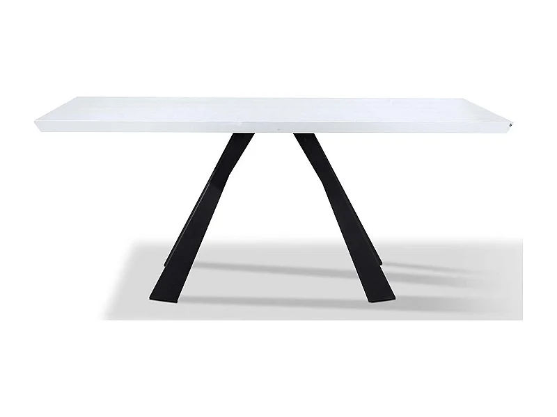 Table à manger laqué ASTER - Blanc - Gris