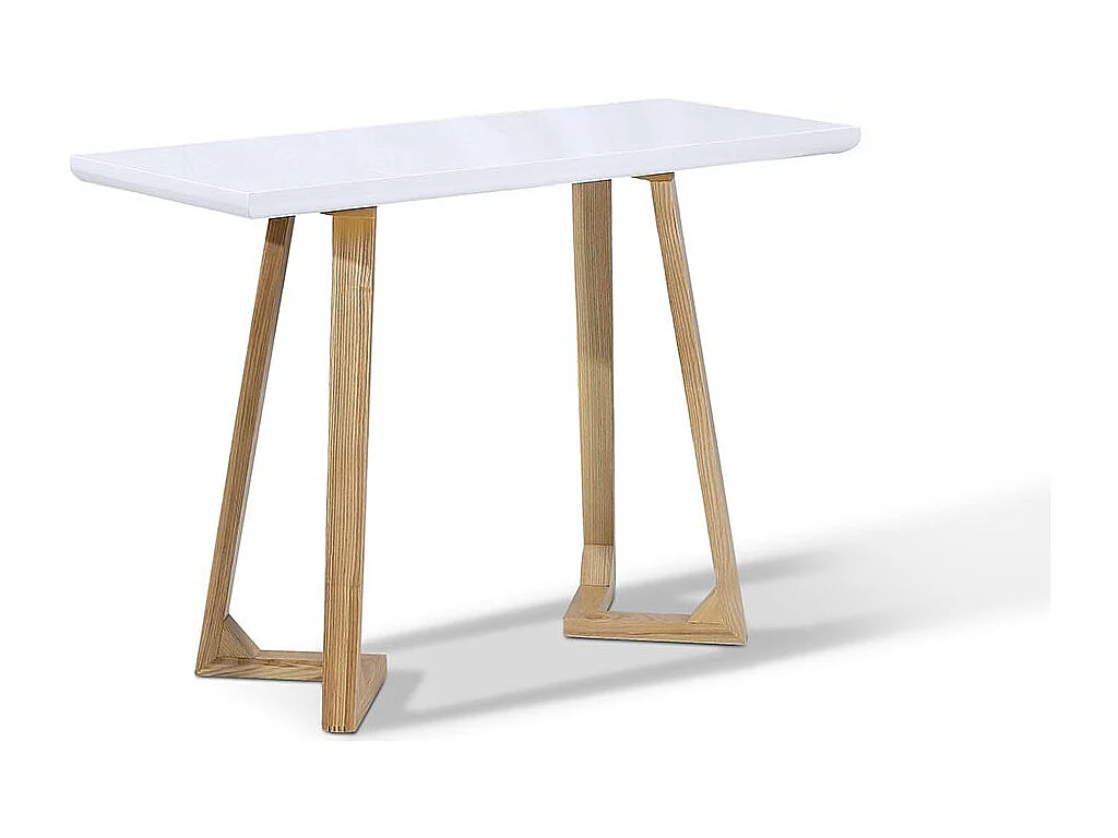 Console bois/laqué DUNE - Frêne/Blanc - Blanc