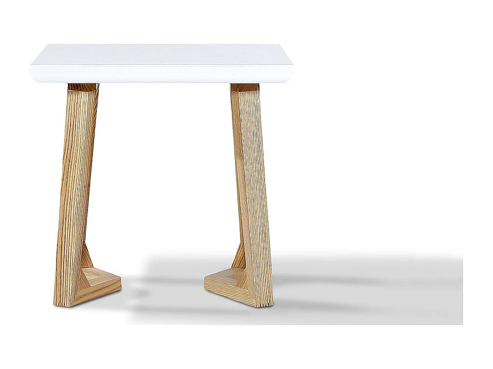 Console bois/laqué DUNE - Frêne/Blanc - Blanc