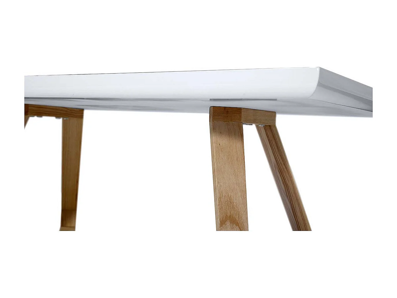 Table basse bois/laqué DUNE - Frêne/Blanc - Blanc