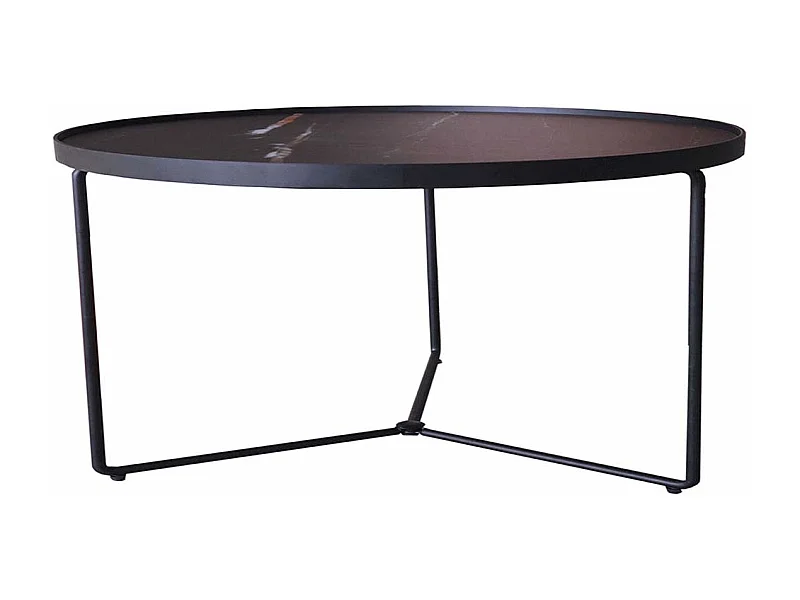 Table basse verre Large ZEBRA - Effet marbré (A1) - Noir