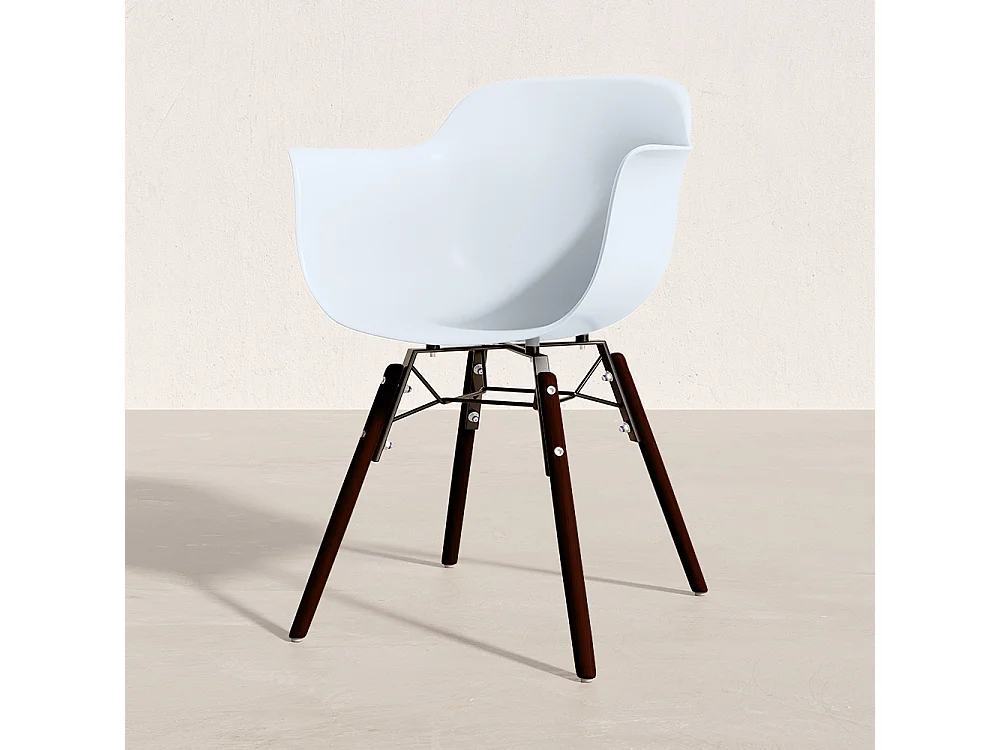 Chaises de Salle à Manger - Design Scandinave - Pieds en Bois Sombre - Lot de 4 - Nordika Jaune