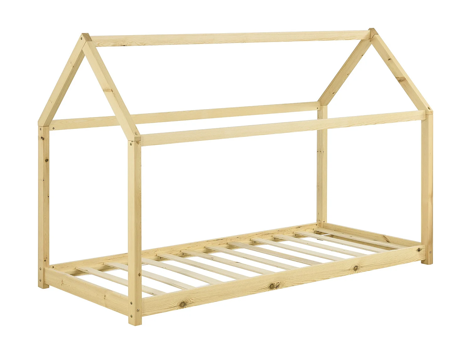 Lit pour enfant forme bois marron 146 x 78 x 127 cm 03_0005541