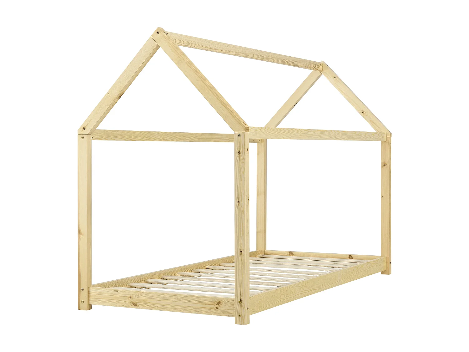 Lit pour enfant forme bois marron 146 x 78 x 127 cm 03_0005541