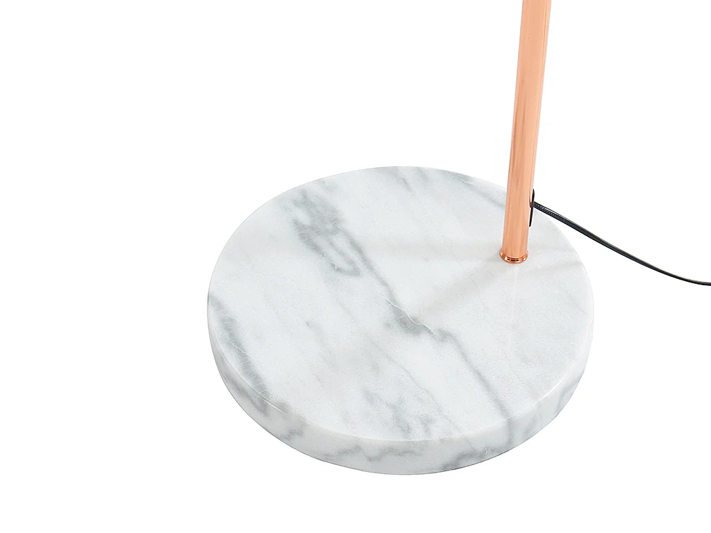 Duża lampa podłogowa w stylu art déco OMBRAGE - Metal i marmur - wys. 180 cm - Miedziany