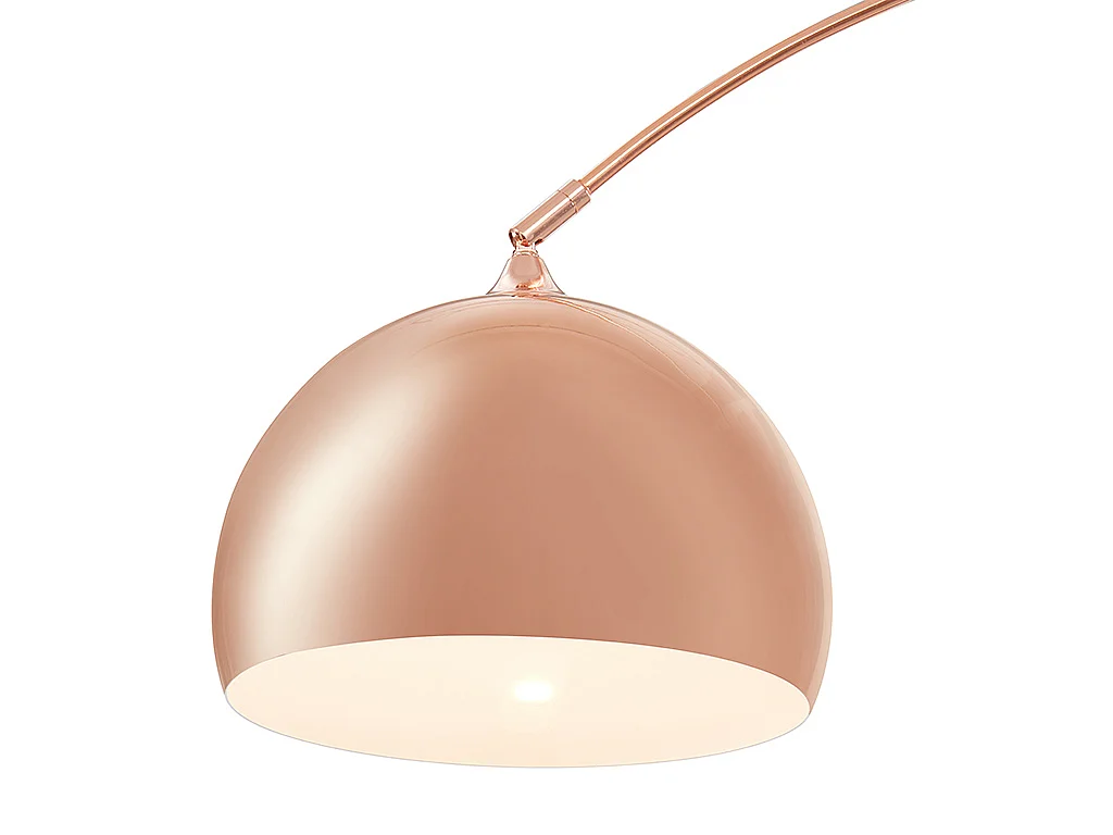 Duża lampa podłogowa w stylu art déco OMBRAGE - Metal i marmur - wys. 180 cm - Miedziany
