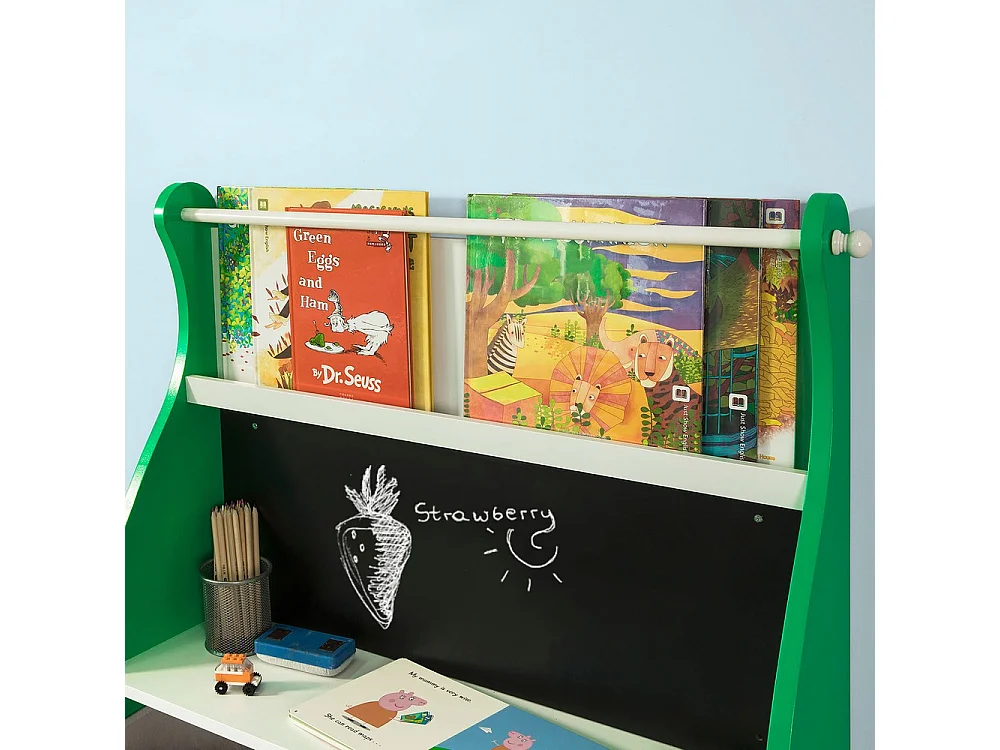 SoBuy Regał dziecięcy z jedną półką Zielony 80x25x90cm Nowoczesny KMB09-GR