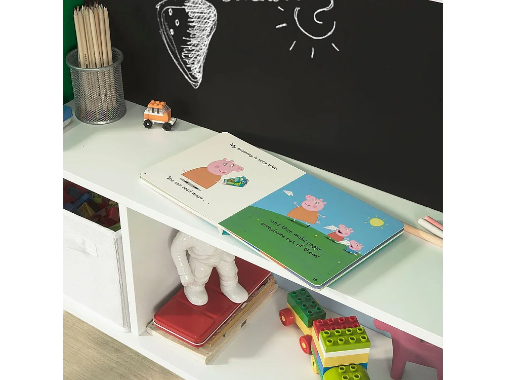 SoBuy Regał dziecięcy z jedną półką Zielony 80x25x90cm Nowoczesny KMB09-GR