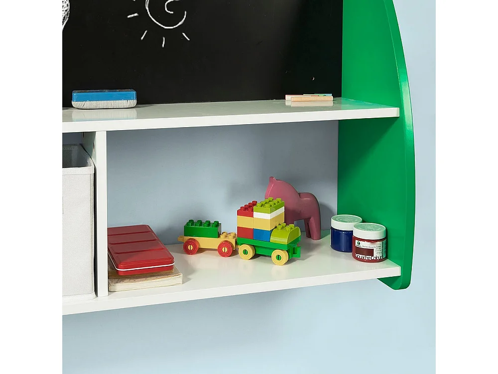 SoBuy Regał dziecięcy z jedną półką Zielony 80x25x90cm Nowoczesny KMB09-GR