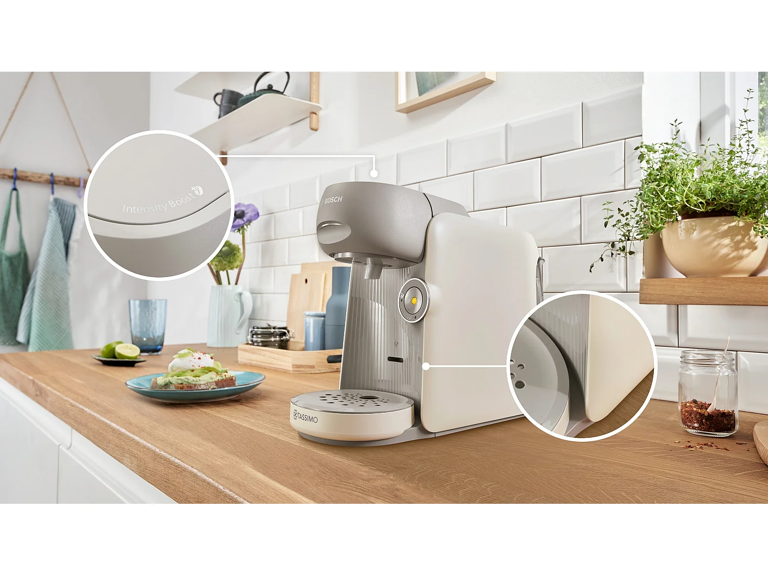 Machine a café multi-boissons - BOSCH - TASSIMO - T16 Finesse vanille - 1400 W