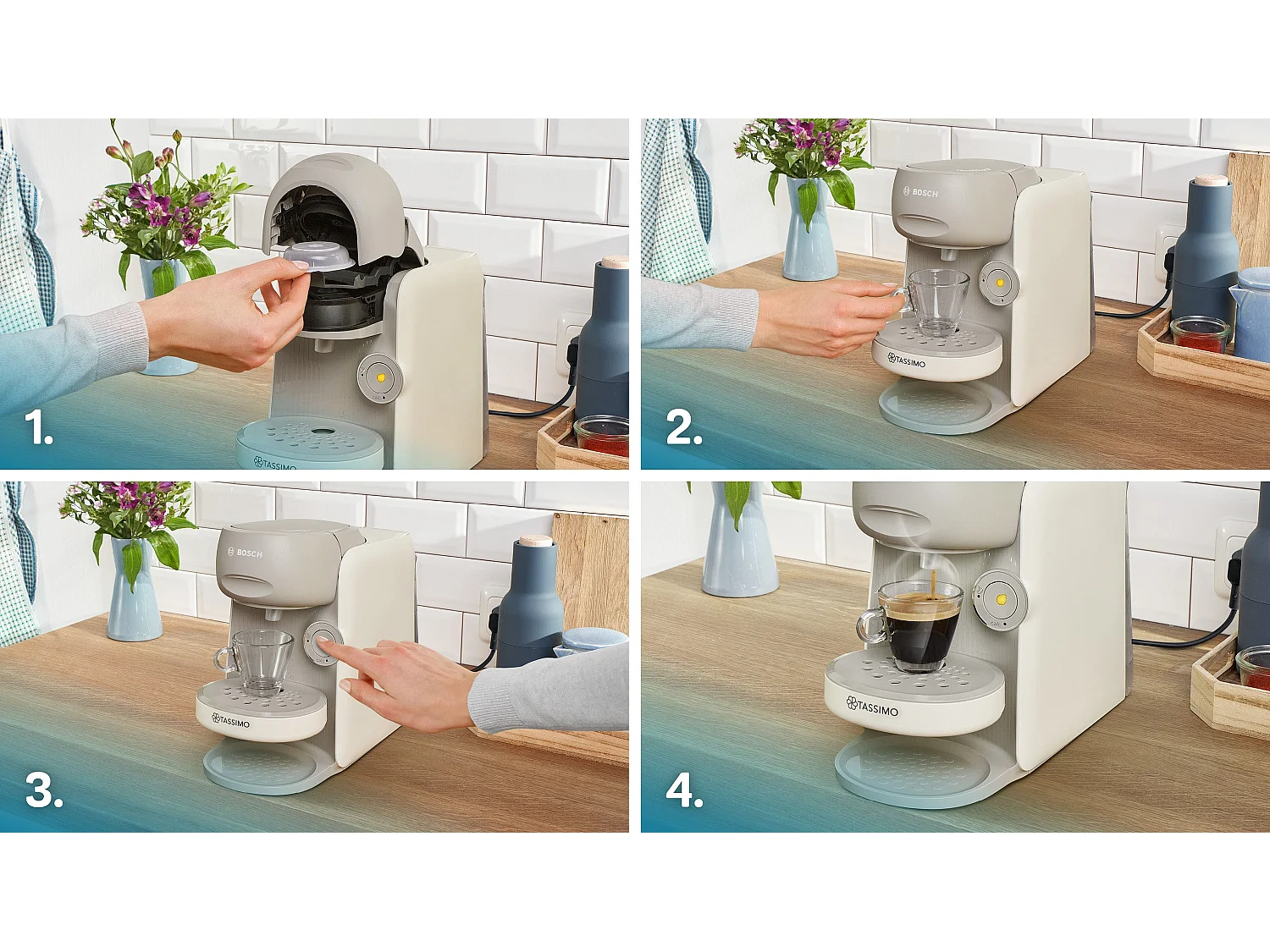 Machine a café multi-boissons - BOSCH - TASSIMO - T16 Finesse vanille - 1400 W