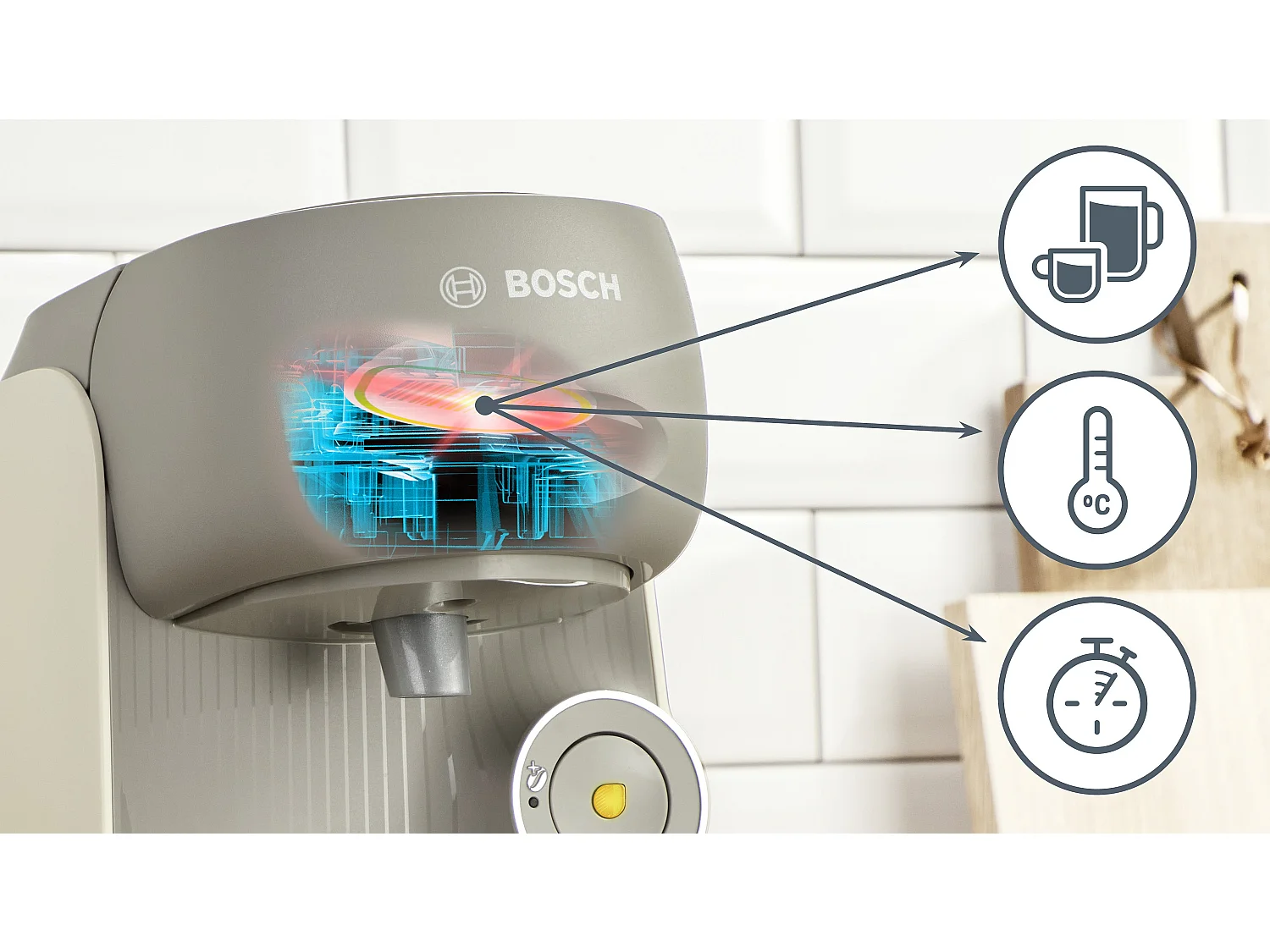 Machine a café multi-boissons - BOSCH - TASSIMO - T16 Finesse vanille - 1400 W