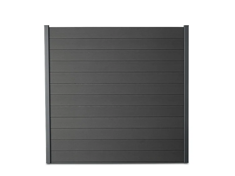 Kit complet clôture composite et aluminium à sceller H 1m80 L 9m gris anthracite avec renforts acier - Palissade - Brise vue