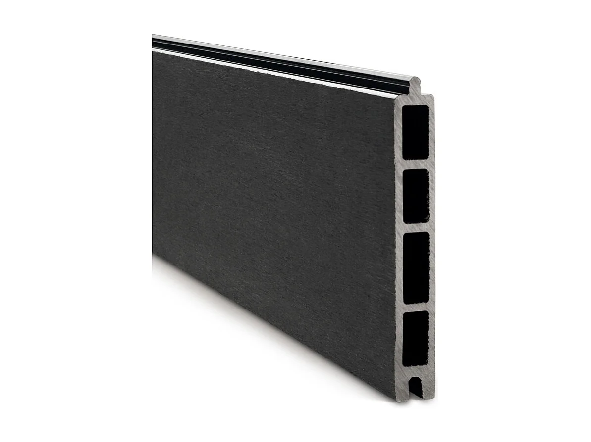 Kit complet clôture composite et aluminium à sceller H 1m80 L 9m gris anthracite avec renforts acier - Palissade - Brise vue