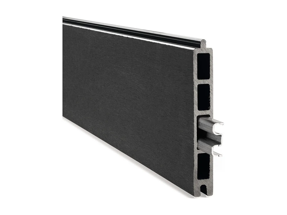 Kit complet clôture composite et aluminium à sceller H 1m80 L 3m60 gris anthracite avec renforts acier - Palissade - Brise vue