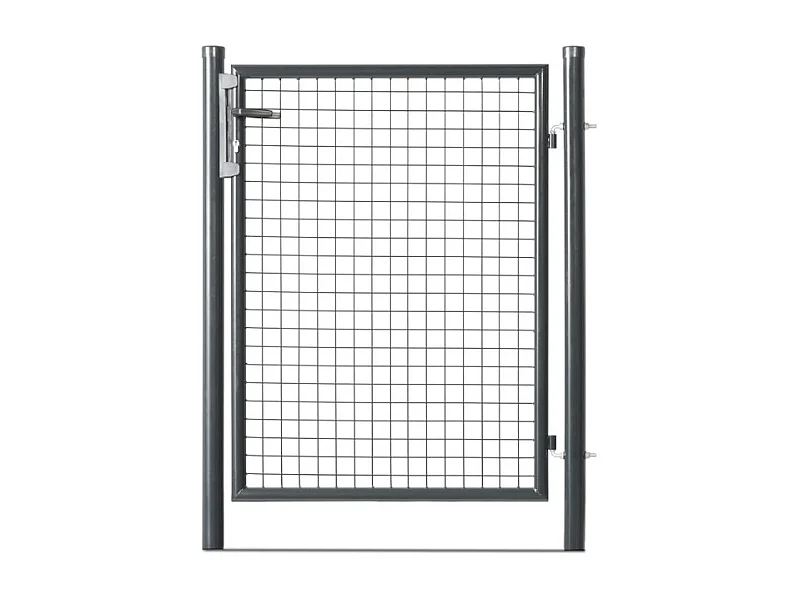 Portillon grillagé en acier galvanisé maille 50 x 50 passage L 1m x H1m75 Gris anthracite