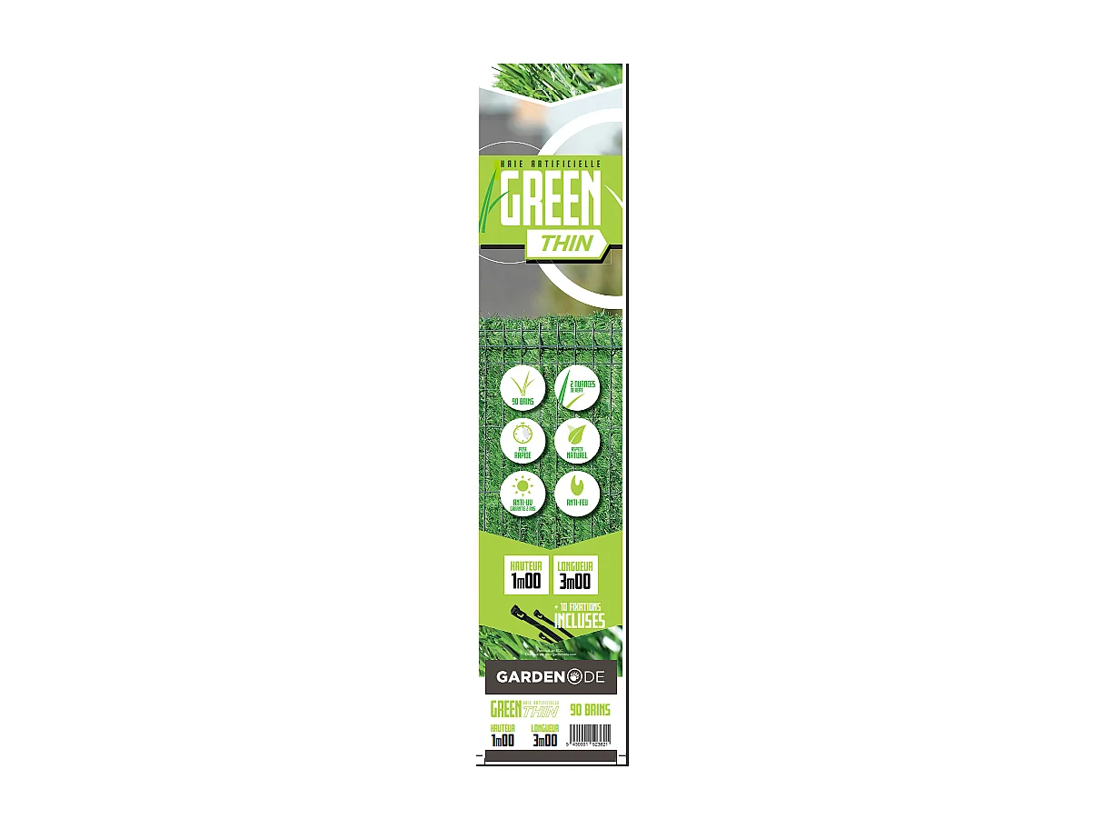 Haie artificielle occultante 90 brins L 3m x H1m00